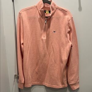 Vineyard Vines Men's Coral Zip-Up Sweater